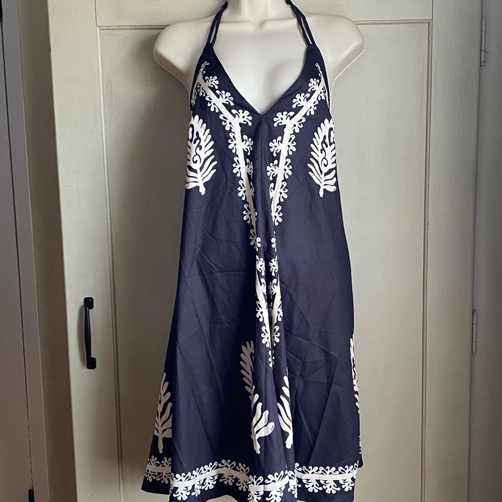 Black & Cream Print Dress Coverup - Picture 5 of 9